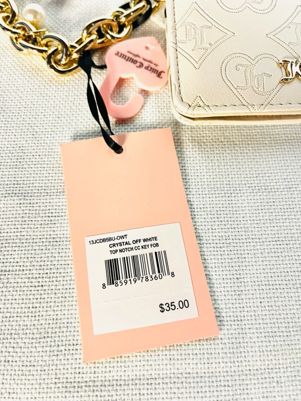 Juicy Couture Wristlet Wallet On A Gold Link Bracelet with Charm - Picture 4 of 6